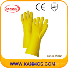 Yellow PVC Dipped Industrial Hand Safety Gauntlet Work Gloves (51207)